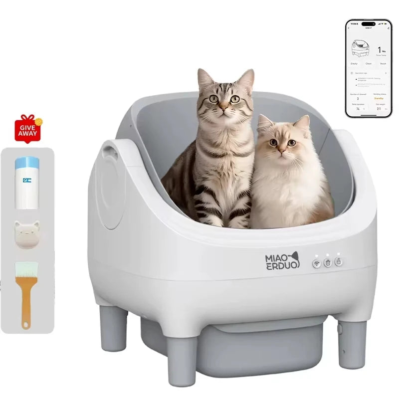 Arenero eléctrico autolimpiable blanco de 75 L