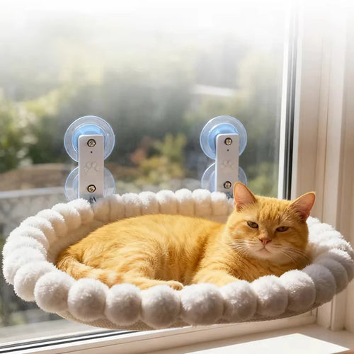 Hamaca de ventana con ventosas para gatos