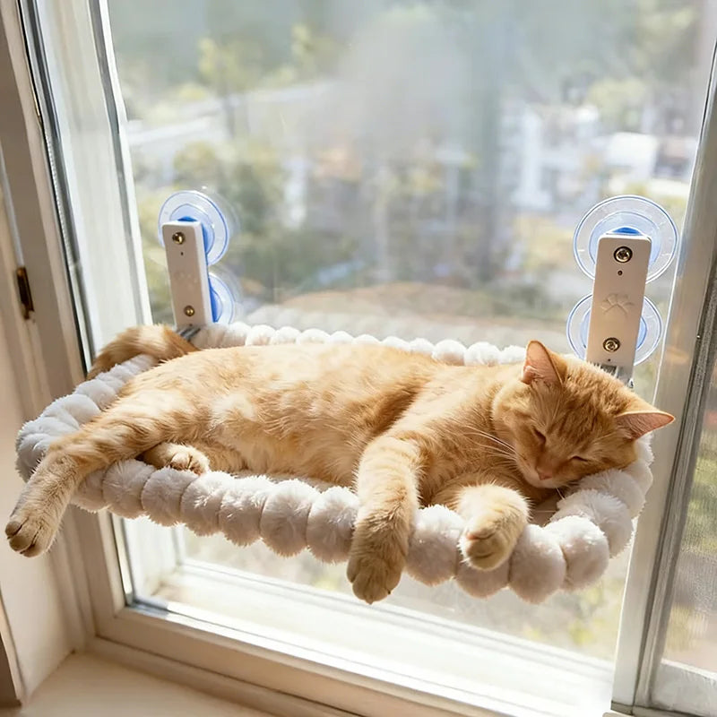 Hamaca de ventana con ventosas para gatos