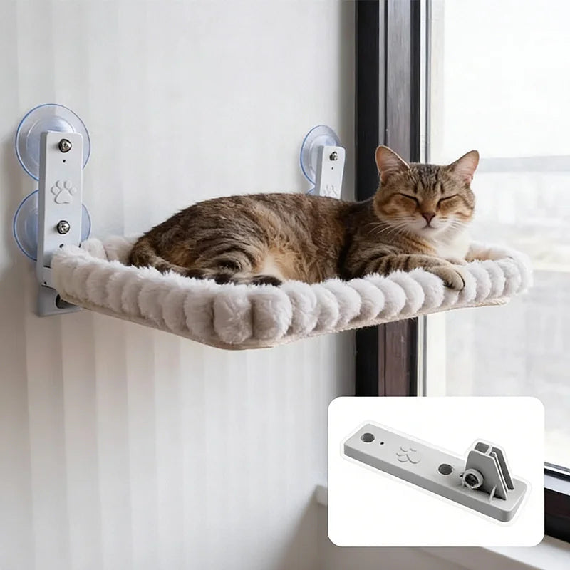 Hamaca de ventana con ventosas para gatos
